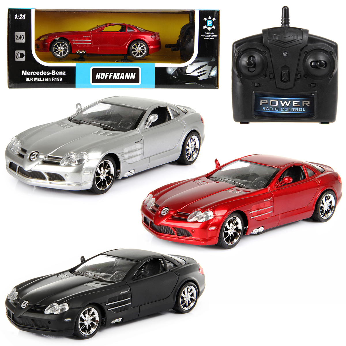 Машина Р/У 1:24 MERCEDES BENZ_SLR MCLAERN R199, свет передних и задних фар,  цвета в асс.