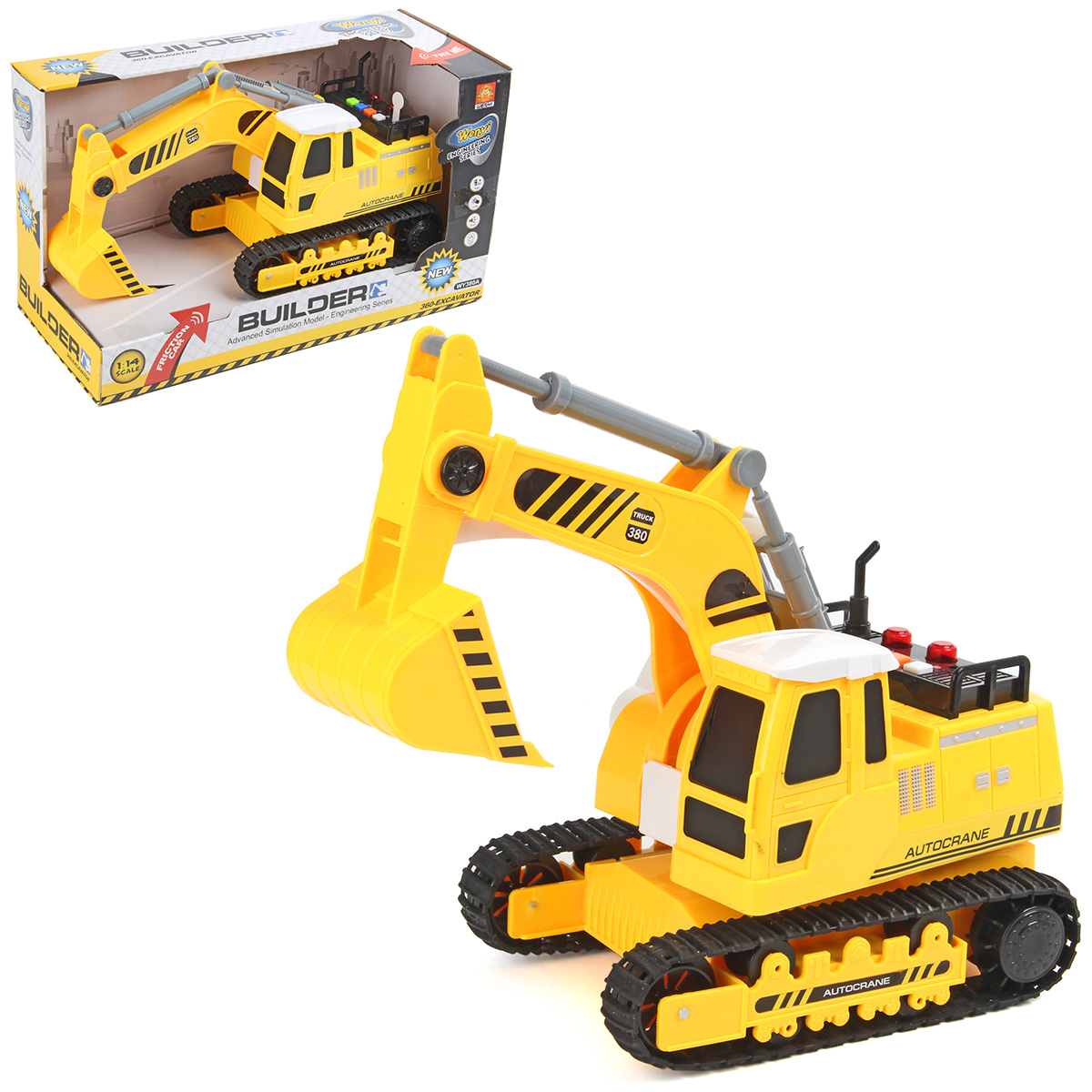 Машина спецтехника 360-EXCAVATOR TRUCK 1:14, со зв. и св., фрикц.