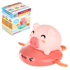 Игрушка для купания "Зверюшка на подушке": свинка, роз., кор.