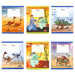 Тетрадь 18л линейка, мелованная обложка в ассортименте