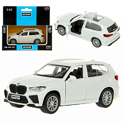 Машина металлическая 1:43 BMW X5M двери откр., цв. белый, инерция