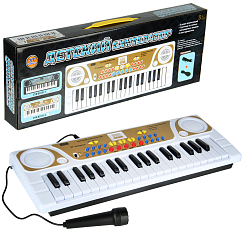 Синтезатор электронный на бат. 37 клавиш, с микрофон., USB-провод, 44,5х5х16.5 см, в кор.