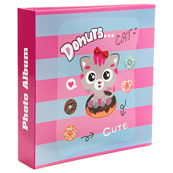 Фотоальбом 200ф 10X15cм, бум.карм.цвет.с мемо, клеевой пер-т