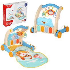 Развивающий игровой коврик, синий, на бат,43-36-9 см, в  кор.