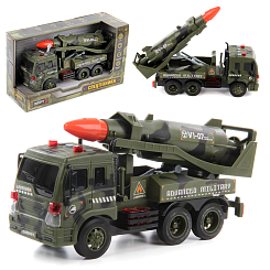 Машина спецтехника MILITARY ROCKET VEHICLE 1:16, со зв. и св., фрикц.