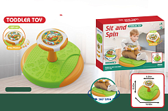 Игрушка Каталка "Крутилка", на бат, зел., в кор.