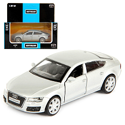 Машина металлическая 1:43 Audi A7. Дв.Откр., цв.сереб., инерц.