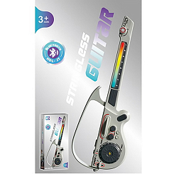 Гитара игрушечная,  25-70-7 см (в сложен виде 15-38,5-7 см), c Bluetooth, светлая, на бат., в кор   