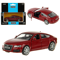 Машина металлическая 1:43 Audi A7. Дв.Откр., цв.красн., инерц.