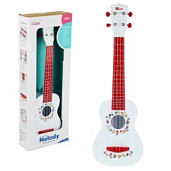 Гитара , 58 см, бело-красн., в кор.