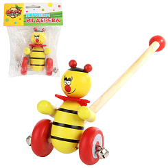 Деревянная игрушка "Каталка на палочке" в ассортименте