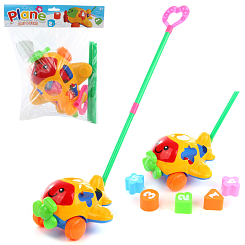 Каталка-сортер на палке  "Самолетик"