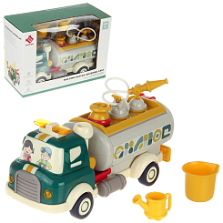 Развивающая игрушка "Машина-конструтор Поливалка", с паром, на бат., в кор.