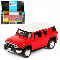 Машина металлическая 1:43 Toyota FJ Cruiser. Дв.Откр., цв.красн., инерц.