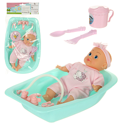 Пупс в ванночке с акс.в асс., 17,5х5,5х33,5 см, пакет.
