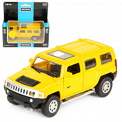 Машина металлическая 1:43 Hummer H3. Дв.Откр., цв.желт., инерц.