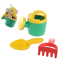 Песочный набор с лейкой, 3 предм.,16х13х18 см, сетка