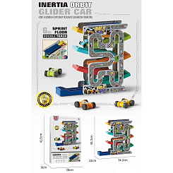 Трек гравитационный с машинками, 28х8х41,5, кор.