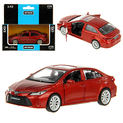 Машина металлическая 1:43 Toyota Corolla Hybrid двери откр., цв. красный, инерция