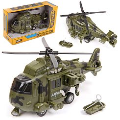 Вертолет MILITARY ARMY HELICOPTER 1:16, со зв. и св., фрикц.