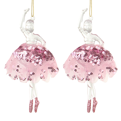 Набор елочных украшений "Балерины" 13,5см, 2 шт, розовый