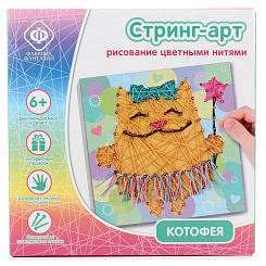 Сделай сам картину в технике стринг арт "Котофея" 20*20см