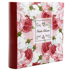 Фотоальбом 200ф 10X15см, бум.карм.с мемо, книжн. пер-т