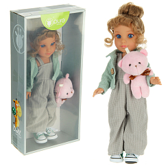 Кукла "Эмма" с плюшевым другом медвежонком 18,5*8*39