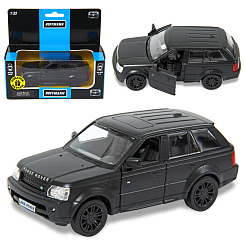 Машина металлическая Land Rover Range Rover Sport, 1:32, двери откр., инерция, цв.черный мат.