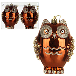 Н-р елочных украшений "Совы" 11см, 2шт