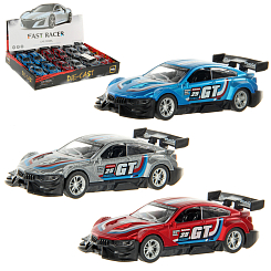 Машина мет.Гоночная, инерц, св,зв, 12 шт/диспл.15х12,5х6