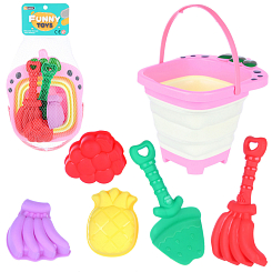 Песочный набор со складным ведром "Клубника"