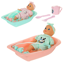 Пупс в ванночке с акс.в асс., 17,5х5,5х33,5 см, пакет.