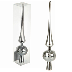 Наконечник на елку 29 см, цвет серебряный, 1 шт/ПВХ кор