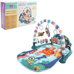Развивающий игровой коврик "Веселые друзья" темно-синий, 1 дуга, 5
игруш, звук., 71-40-58 см