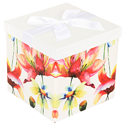 Коробка giftbox трансформер (17.5x17.5x17см) "Нежные цветы"