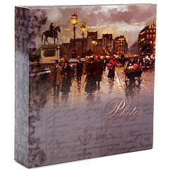 Фотоальбом 200ф 10X15cм, бум.карм.с мемо, клеевой пер-т