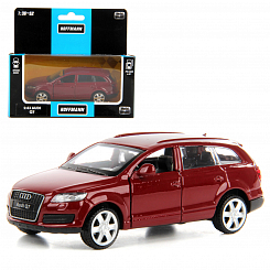 Машина металлическая 1:43 Audi Q7. Дв.Откр., цв.красн., инерц.