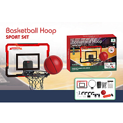 Н-р для игры в баскетбол (со счет. очков: кольцо, сетка, мяч, насос) на бат, в  кор.