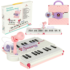 Синтезатор электронный на бат, 40 клавиш,  USB-шнур, складной, в кор.