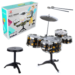 Барабанная установка (5 барабанов:диам 30 см и 13,5 см) , со светом,  в кор.