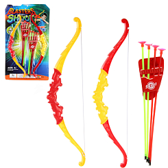 Активная игра на ловкость "2 лука и стрелы-присоски", 36х62х3, блист.