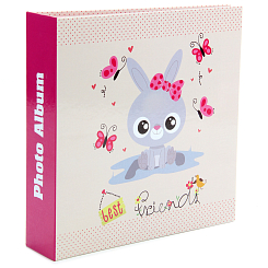 Фотоальбом 200ф 10X15cм, бум.карм.цвет.с мемо, клеевой пер-т