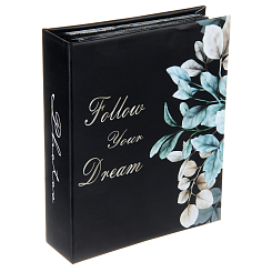 Фотоальбом 200ф 10X15см, ПП карм., черные страницы