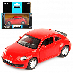 Машина металлическая 1:38 Volkswagen The Beetle. Дв.Откр., цв.красн., инерц.