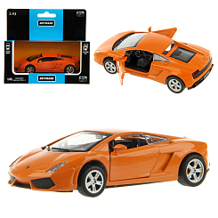 Машина металлическая 1:43 Lamborghini Gallardo LP560-4. дв.откр., цв. оранж., инерц.