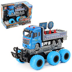 Машина металлическая MONSTER RESCUE TRUCK: 6 колес, меняет форму, инерция