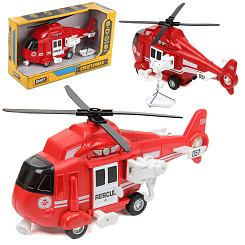 Вертолет FIRE AND RESCQUE HELICOPTER 1:16, со зв. и св., фрикц.