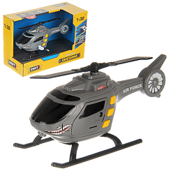 Вертолет Военный 1:32, со св. и зв., серый., в кор.