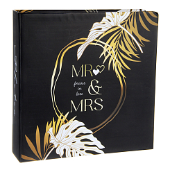 Фотоальбом 200ф 10X15cм, бум.карм.с мемо, клеевой пер-т, черные страницы